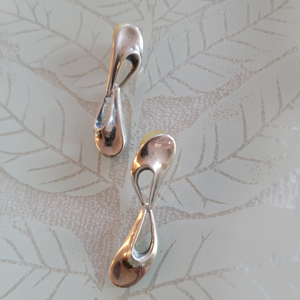 Vintage Elegant Custom Silver Earrings Sterling Silver Drop Dangle